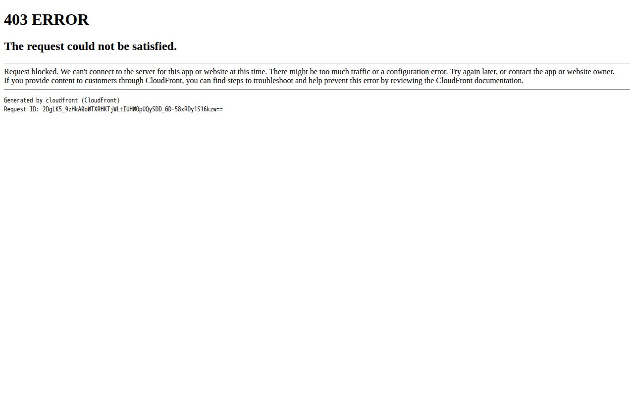 ERROR: The request could not be satisfie公式サイト